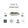 Plastic Rectangle Bruges Wall Hanging Planter White Grey 21.5"