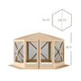 Hexagon Screen House Pop Up Tent Gazebo with Mesh Netting Walls, Carry Bag & Shaded Interior, 12' x 12', Beige