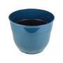 Glazed Brushed Happy Large Plastic Planter Dark Teal 15 Inch
