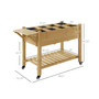 49" x 21" x 34" Raised Garden Bed w/ 8 Grow Grids, Outdoor Wood Plant Box Stand w/ Folding Side Table and Lockable Wheels for Vegetables, Flowers, Herbs, Natural