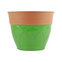Colored Rim Large Plastic Planter Green 15 Inches