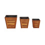 Garden Raised Bed Set 3 Pieces Square Solid Acacia Wood