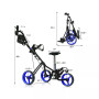 Foldable 3 Wheel Push Pull Golf Club Cart Trolley