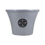 Logo Large Plastic Modern Planter Gray 14.75 Inches