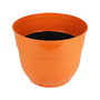 Glazed Brushed Happy Large Plastic Planter Bright Orange 15 Inch