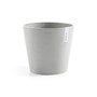 Amsterdam Round Plastic Flower Pot, White Grey, 12"