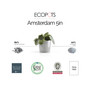 Amsterdam Round Plastic Flower Pot, White Grey, 5"