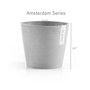 Amsterdam Round Plastic Flower Pot, White Grey, 5"