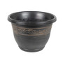 Outdoor Tulip Banded Plastic Planter Toffee 13 Inches