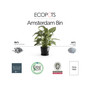 Amsterdam Round Plastic Flower Pot, Dark Grey, 8"