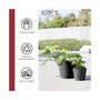 Amsterdam Round Plastic Flower Pot, Dark Grey, 8"