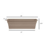 DCBT24-83 Dura Cotta Window Box Planter w/ Tray 24 Pebble Stone