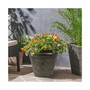 Outdoor Diamond Banded Plastic Planter Gold 14.75 Inches