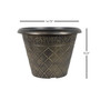 Outdoor Diamond Banded Plastic Planter Gold 14.75 Inches