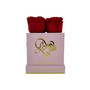 Valentine's Day Pop Up Square Box with 4 Red Real Preserved Roses