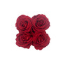 Gold-Tone Glitter Square Box with Drawer and 4 Red Real Preserved Roses