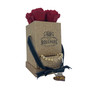 Gold-Tone Glitter Square Box with Drawer and 4 Red Real Preserved Roses