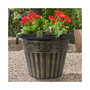 Outdoor Dragon Banded Plastic Planter Gold 13 Inches