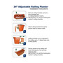 Adjustable Railing Plastic Planter Flower Pot Terra Cotta 24"