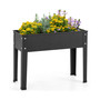 24'' Raised Garden Bed with Legs Metal Elevated Planter Box Drainage Hole Backyard