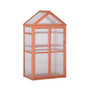32" x 19" x 54" Wooden Cold Frame Greenhouse PC Board Orange