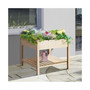 Raised Garden Bed with Storage Shelf, Elevated Wooden Planter Stand