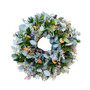 Eucalyptus, Ruscus, Baby Blue Eucalyptus and Oranges Fresh Spring Wreath, 20"