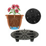 AP20908 Ariana Plastic Planter w/  Self-Watering Disk, Charcoal, 20 inches