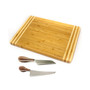 Bamboo 3 Piece Striped Board and Aaron Probyn Cheese Knives Set