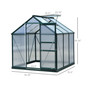 6' x 6' x 7 Greenhouse Aluminum Frame Walk-In Garden Polycarbonate
