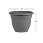AP12908 Ariana Planter with Self-Watering Disk, Charcoal - 12 inches