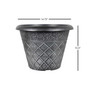 Outdoor Diamond Banded Plastic Planter Silver 14.75 Inches