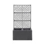 Trellis Raised Bed with 2 Pots 22.8"x11.8"x42.1" Poly Rattan Black