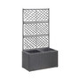 Trellis Raised Bed with 2 Pots 22.8"x11.8"x42.1" Poly Rattan Black