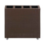Garden Raised Bed with 4 Pots 31.5"x8.7"x31.1" Poly Rattan Brown