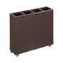 Garden Raised Bed with 4 Pots 31.5"x8.7"x31.1" Poly Rattan Brown