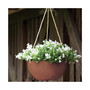 Artstone Hanging Bowl Planter/Flower Pot, Rust, 12"