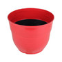 Glazed Brushed Happy Large Plastic Planter Bright Red 15 Inch