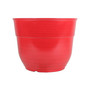 Glazed Brushed Happy Large Plastic Planter Bright Red 15 Inch
