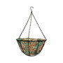 Hanging Basket with Blue, Brown Fabric Coco Liner 14