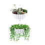 Sunny Hanging TwoTier Lace Pattern Planter White 10"