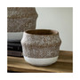 Woven Pattern Cement Pot Medium
