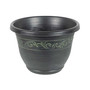 Outdoor Tulip Banded Plastic Planter Green 13 Inches
