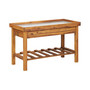 Garden Work Bench with Zinc Top Solid Acacia Wood