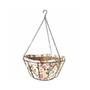 Hanging Basket with floral print coco liner, 14