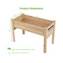 48'' Wood Raised Garden Bed w/Tool Hook Elevated Planter Stand w/Funnel Design