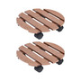 Plant Trolleys 2 pcs Brown Ø11.8"x3" WPC