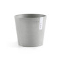 Amsterdam In/Outdoor Round Plastic Pot Planter, White Grey 7"