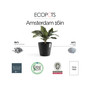 Amsterdam Round Plastic Flower Pot, Dark Grey, 16"