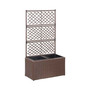 Trellis Raised Bed with 2 Pots 22.8"x11.8"x42.1" Poly Rattan Brown